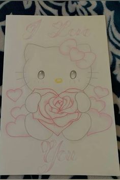 Love Letter Drawing Ideas, Nice Sketches, Chicano Drawing, Images Hello Kitty