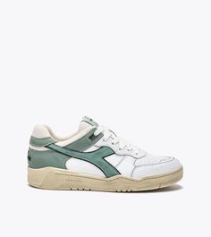 DIADORA SNEAKERS, Upper material: leather, Color: white/green, Interior: leather/fabric, with removable insole, Closure: laces.Composition: 90% Bovine Leather +, 10% Textile Polyester Green Synthetic Skate Shoes With Contrast Sole, Green Synthetic High-top Sneakers For Light Sports, Green Skate Shoes With Contrast Sole, Green Leather High-top Sneakers For Light Sports, Casual Lace-up Skate Shoes With Removable Insole, Green Leather High-top Sneakers Casual Style, Casual Green Leather High-top Sneakers, Green High-top Sneakers For Light Sports With Contrast Sole, Green High-top Sneakers With Contrast Sole For Light Sports