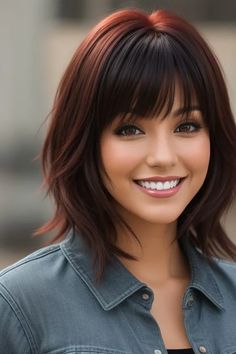 24+ Hairstyles for Medium Length Hair - HubPages Burgundy Hair Dye, Shoulder Length Bob Haircut, Medium Hair Styles For Women, Hair Color Caramel, Medium Layered Haircuts, Hoco Hairstyles