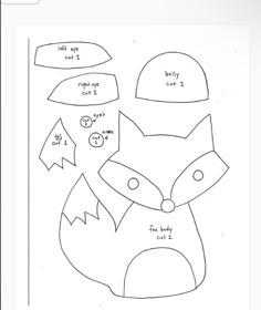 an image of a paper fox mask with instructions to cut out the face and ears