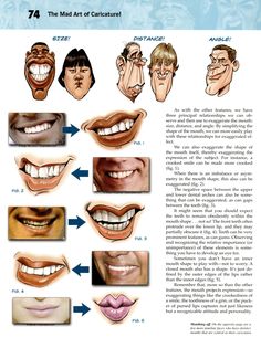 an image of teeth with different expressions and features on them, including the upper part of the mouth