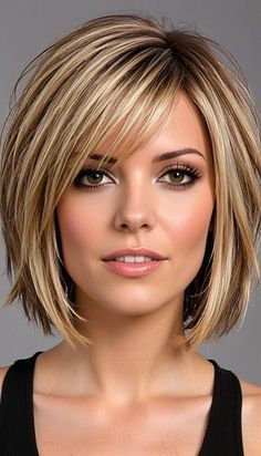 #HairStyles #HairCuts #Hair #HairstylesForThinHair #HairstylesForMediumLengthHair #HairColorIdeas #HairstylesForShortHair #HairColorIdeasForBrunettes #HairstylesForLongHair #HairColor #HairDyeIdeas #HairAccessories #HairAesthetic #HairArt #HairAndBeardStyles Medium Wispy Haircuts, Chin Length Haircut With Layers, Angled Hair, Graduated Bob Haircuts, Graduated Bob