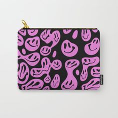 a pink and black animal print zipper pouch