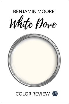 a white paint with the words, benjam moore white dove color review on it