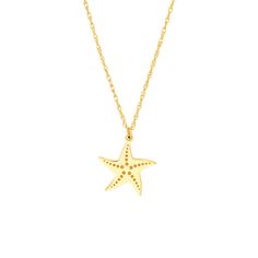 Description: 14k Solid Gold Mini Small Starfish Pendant Necklace - Minimalist Item No.: Bon1964 Metal Type: 14k Solid Gold Metal Color: Yellow Gold Measurement: 16"-18" Adjustable Length Chain. Millimeter: 0.80 Gauge: 060 Closure: 5.0m Spring Ring Average Weight (G): 0.99 Brand New Gold Starfish Clavicle Chain Necklace, Elegant Yellow Gold Starfish Necklace, 14k Gold Starfish-shaped Jewelry, Yellow Gold Star Necklaces With Starfish Charm, Yellow Gold Starfish Necklace As Gift, Elegant Yellow Gold Necklaces With Starfish Charm, Elegant Yellow Gold Necklace With Starfish Charm, 14k Yellow Gold Starfish Jewelry, Beach Memories