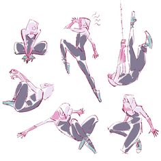 some drawings of different poses and body shapes