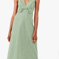 Reposhing This Item I Purchased From @Spiritkim. Loved It, But Ready To Rotate For Something New. Questions? Leave A Comment Below! Green Gingham Dress, Wrap Dress Midi, Wrap Sweater Dress, Kate Spade Green, Kate Spade Dress, Midi Sundress, Green Gingham, Kate Spade Dresses, Silk Print Dress