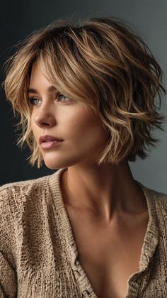 Edgy Short Layered Haircuts Ideas for Low- Shaggy Short Hair, Layered Haircuts For Medium Hair, Messy Short Hair, Curly Bob Hairstyles, Short Layered Haircuts, Edgy Short Hair, Haircut For Thick Hair