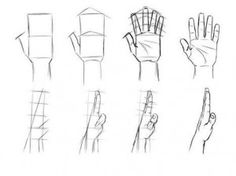 hand gestures drawn in pencil on white paper with the words, how to draw hands