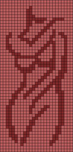 the cross stitch pattern is red and black