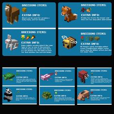 an info sheet showing the different types of minecraft items and how to use them