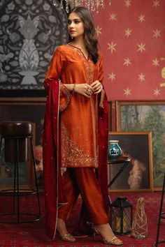 Pakistani Formal Dresses, Velvet Dress Designs, Pakistani Fashion Party Wear, Beautiful Pakistani Dresses, Salwar Kamiz, Silk Kurta, Embroidery Suits Design, Boutique Dress Designs, Party Wear Indian Dresses