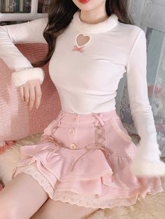 Female Skirt, Kawaii Skirt, Korean Skirt, Rok Mini, 2025 Style, Turtleneck Outfit, Crop Pullover, Y2k Skirt, Clothes Korean Style