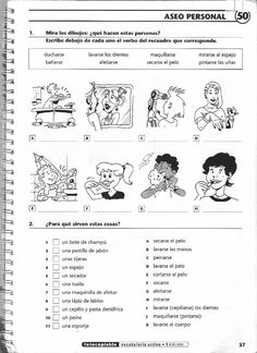 spanish worksheet with pictures on it