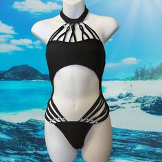 New Without Tags Sanitary Liner Still Attached Smoke Free Home Grunge Swimsuit, Outfit Reference, Swimsuit Black, Cute Bikinis, Black Swimsuit, Womens Swim, Choker, Swimming, One Piece