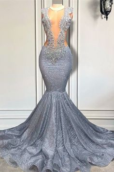 Silver Sequins Mermaid Prom Dress Long With Beads Silver Prom Dress, Mermaid Gown Prom, Prom Dress Pictures, Marriage Ideas, Makeup Images, Prom Inspo, Prom Dress Long, Prom Dresses Long Mermaid, Mermaid Prom Dress