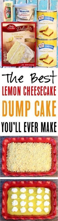 the best lemon cheesecake dump cake you'll ever make with only 3 ingredients