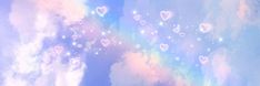 the sky is filled with hearts and stars