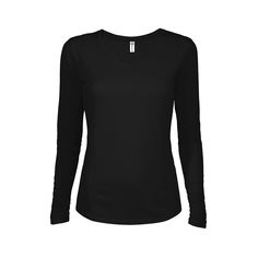 Delta Dri 30/1's Ladies Performance Long Sleeve Tee - BLACK - XL | Delta Women's Dri 30/1's Performance Long Sleeve Top in Black Size XL | Ringspun Cotton Workout Tops For Women, Long Sleeve Workout, Dri Fit Shirt, Womens Activewear, Active Wear For Women, Long Sleeve Tee, Black Tee, Long Sleeve Top, Women Long Sleeve