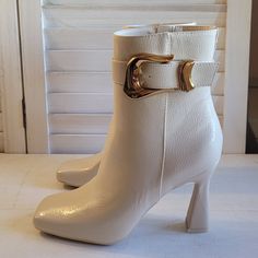 Nwt Sam Edelman Buckle Boot Color: Vanilla Bean Size:8 Price: $69 Product Description: Heel Height: 3.5 Inches Closure: Zipper Toe: Square Toe Boot Shaft: 5.8 Inches Calf Circumference: 9.8 Inches Material: Synthetic Insole: Synthetic Site Prod. Item #14328-01/3051 Buckle Boot, Buckle Boots, Cream And Gold, Sam Edelman Shoes, Vanilla Bean, Sam Edelman, Bootie Boots, Heel Height, Ankle Boots