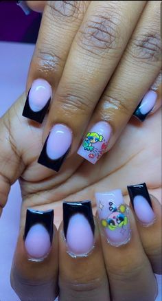 Short Acrylic Nails Coffin Design, Cute Baddie Nails Short, Moms Nails, Short Nail Design, Nails Water, Shiny Nails Designs, Bday Nails, Disney Acrylic Nails