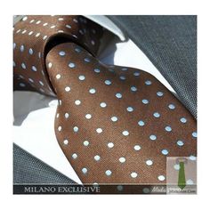 Men's luxurious Brown silk necktie, decorated with woven Blue polka dots. A classic design suitable for all occasions from work to weddings. The polka dot detail is woven and not printed, producing a high quality finish. This excellent quality, handmade tie would make the ideal gift all year round. This tie has a blade width of approximately 8cm. This tie is dispatched in protective wrapping and we offer free shipping within the UK. We strive to offer the best customer service available. If you Blue For Men, Brown Silk, Tie Set, Silk Necktie, Blue Polka Dots, Tie Accessories, Suit And Tie, Ties Mens, Silk Ties