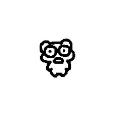 a black and white image of a bear with glasses