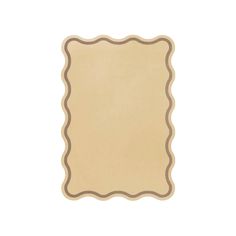 a beige and brown place mat with scalloped edges