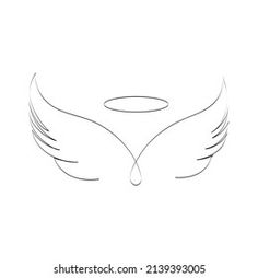 an angel wings logo on white background with copy space for your own text or image