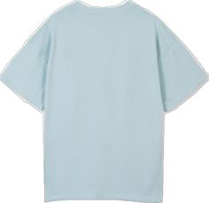 Blue Relaxed Fit Comfortable T-shirt, Blue Comfortable Relaxed Fit T-shirt, Casual Light Blue Plain T-shirt, Blue Cotton Drop Shoulder T-shirt, Oversized Blue Drop Shoulder T-shirt, Oversized Plain Blue Top, Oversized Blue Short Sleeve T-shirt, Comfortable Blue Short Sleeve T-shirt, Oversized Light Blue T-shirt For Summer