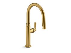 a brass faucet with the handles extended