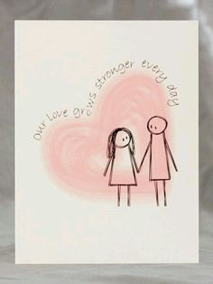 a card with a drawing of two people holding hands and the words, only we are strong enough