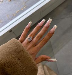 Glow Nails, French Acrylic Nails, Gem Nails, Classy Nails, Short Acrylic Nails