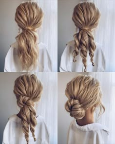 Simple step by step hairstyles in 4 easy steps Simple Diy Hairstyles, Buns Braids, Low Buns, Wedding Hair Inspiration, Makeup Homecoming, Hair St, Bridesmaid Makeup, Wedding Hair And Makeup, Homecoming Hairstyles