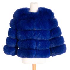 Breathtaking midnight blue dyed fur jacket. Made with 100% real fox fur. Comes with clasps down front. Very soft and sleek. Has strips of leather in between the fur panels to give it a very luxurious look! Measurements Bust: 40" Length: 23" Sleeve Length: 23" Condition: Excellent vintage condition! Faux Fox Fur Coat, Short Faux Fur Coat, Fall Purple, Bubble Coat, Womens Faux Fur Coat, Fox Fur Jacket, Office Fashion Women, Fur Coats Women, Fox Fur Coat