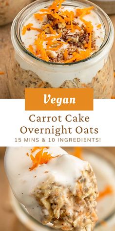 carrot cake overnight oats in a mason jar