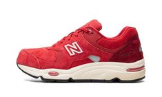 The Kith x New Balance 1700 “Canada Pack - Red” is a colorway of the lifestyle shoe designed by Ronnie Fieg’s boutique that honors the Canadian Flag.  From Kith and New Balance’s “Canada Pack” that celebrates the opening of Kith’s Toronto location, the “Red” New Balance 1700 features a head-turning red suede construction.  A slightly darker shade of red suede can be found on the heel.  A white-and-red “N” logo appears on either side of the shoe while “1700” detailing is seen on the lateral heel. Red New Balance, N Logo, Ronnie Fieg, Spaghetti Strap Bodycon Dress, Turning Red, Plus Size Bodycon Dresses, Shade Of Red, Plus Size Bodycon, Canadian Flag