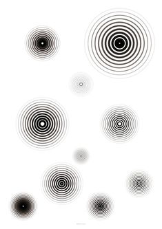 black and white circles on a white background