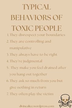 a poster with the words, typical behavior and other things to know about people in their life