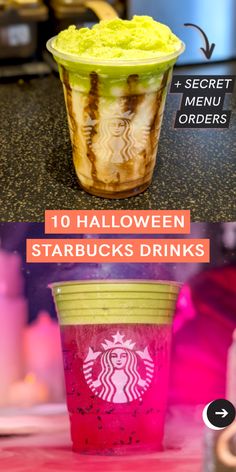 starbucks drinks with the words 10 halloween starbucks drinks