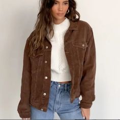 M/L Princess Polly Western Brown Corduroy Jacket Women's Sold Out In Brown Online A Bit Oversized 100% Cotton Princess Polly Exclusive Cotton Jackets Women Casual, Minimal Western Style, Corduroy Winter Jacket, Taupe Corduroy Jacket Outfit, Nice Jackets For Women, Brown Coudroy Jacket Outfit, Light Brown Corduroy Jacket Outfit, Autumn Jackets Women, Corduroy Outfits