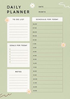 Download premium image of Daily  planner template, editable design by Wan about template, floral,... hourlydailyplanner #printableplannershop #projectplanner #personalplannerideas🌸 Green Daily Planner, Planer Design, Digital Checklist, Daily Planner Ideas, Checklist Design, Ipad Organization, Daily Planner Book, Agenda Design, Cute Daily Planner