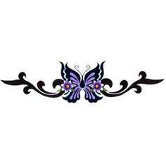 a butterfly tattoo design with flowers on it