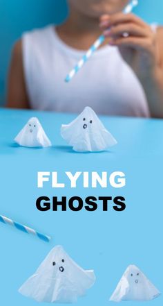 Crafts For October For Kids, Ghost Rockets Halloween Activities, Fun Science Experiments For Kids Halloween, Kids Crafts Easy Halloween, Halloween Stuff To Do With Kids, Ghost Rockets For Kids, Halloween In Preschool, Ghost Coffee Filter Craft, Halloween Crafted For Kids