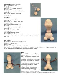 the instructions for making a crocheted doll