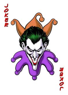 a drawing of the joker face with green hair and clown makeup on it's head