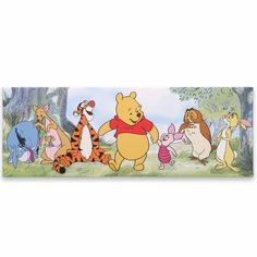 winnie the pooh and friends cartoon scene with many different characters in front of them