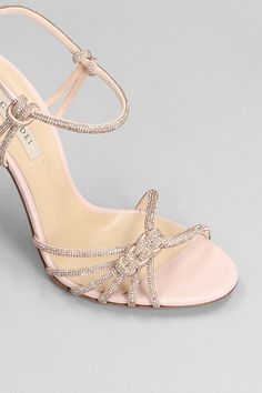 Sandals in rose-pink leather, multiple thin straps, crystals detail, ankle strap, heel 115mm, leather sole, 100% leather, Made in ItalyGender: WomenMaterial: LEATHERColor: PinkMade in: ITProduct ID: 396138_1L056V1001C2395*Import tax/duty will be calculated at checkout (If applicable) Style Language, Fancy Sandals, Fancy Heels, Bridal Heels, Couple Games, Product Ideas, Shoes High, Fun Couple, Designer Sandals