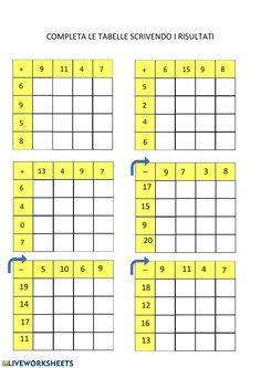 the four rows of numbers that are in spanish