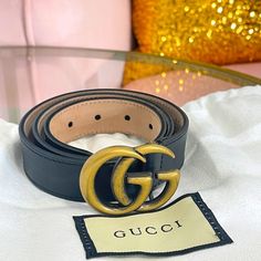 Gucci Kid's Leather Belt With Gg Buckle Fits Women’s 23-26” Waist Comes With Dust Bag, Tags & Receipt. Barely Worn. Excellent Like New Condition. Women Belt, Gucci Kids, Fits Women, Gucci Accessories, Gucci Black, Bag Tags, Belts For Women, Leather Belt, Belts